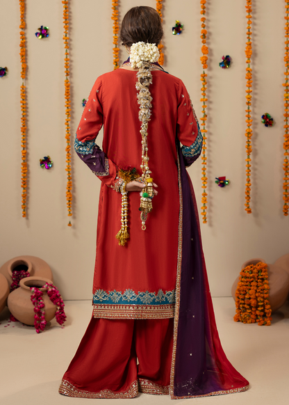 Formal Rust Orange Silk Suit with Dupatta Online in Sri Lanka India Australia
