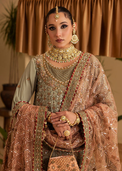 Formal Sage Green Net Dupatta Suit Online in Sri Lanka India Australia