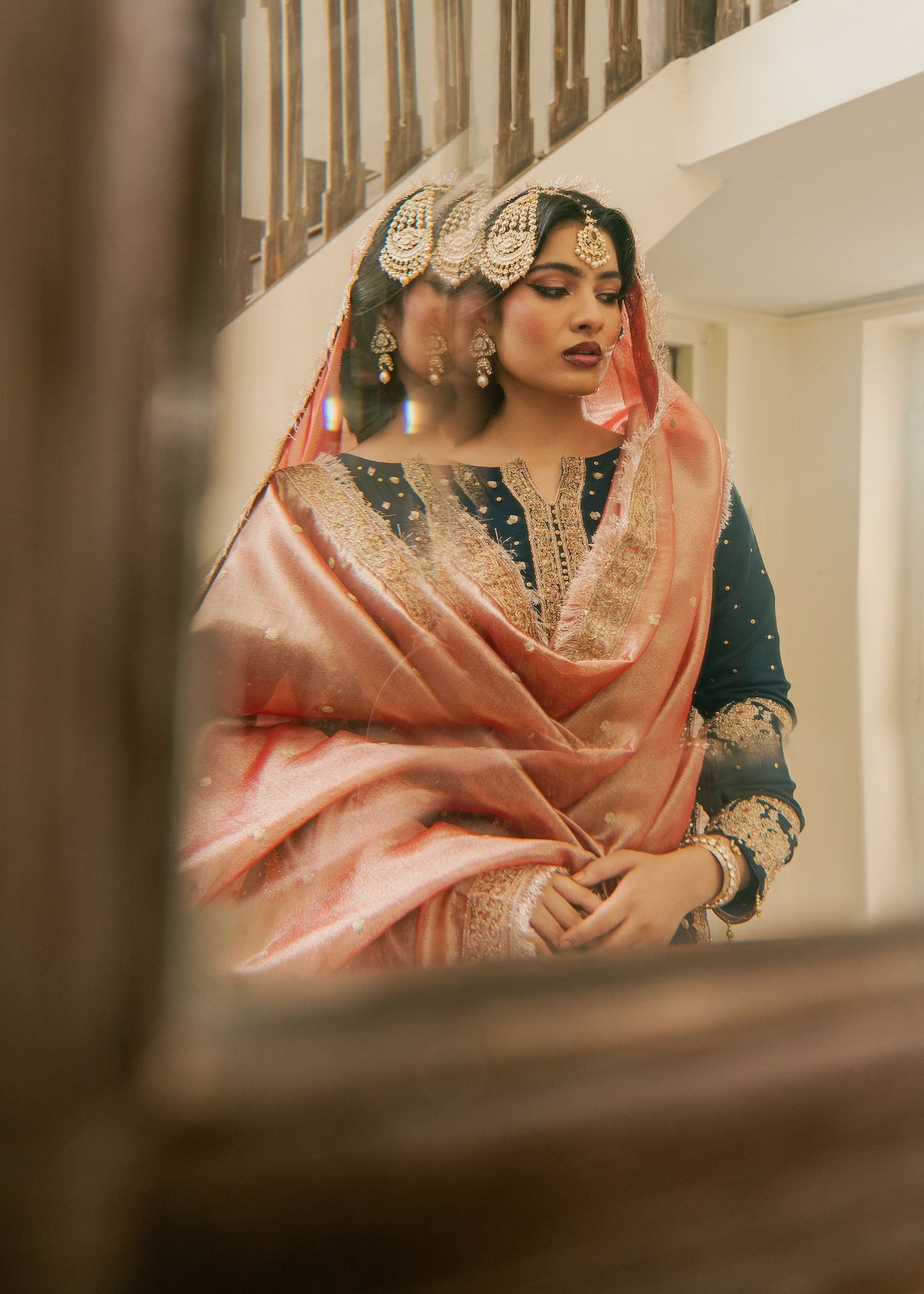 Formal Teal Embroidered Chiffon Pakistani Suit Online in KSA Riyadh Saudi Arabia Oman Bahrain Qatar