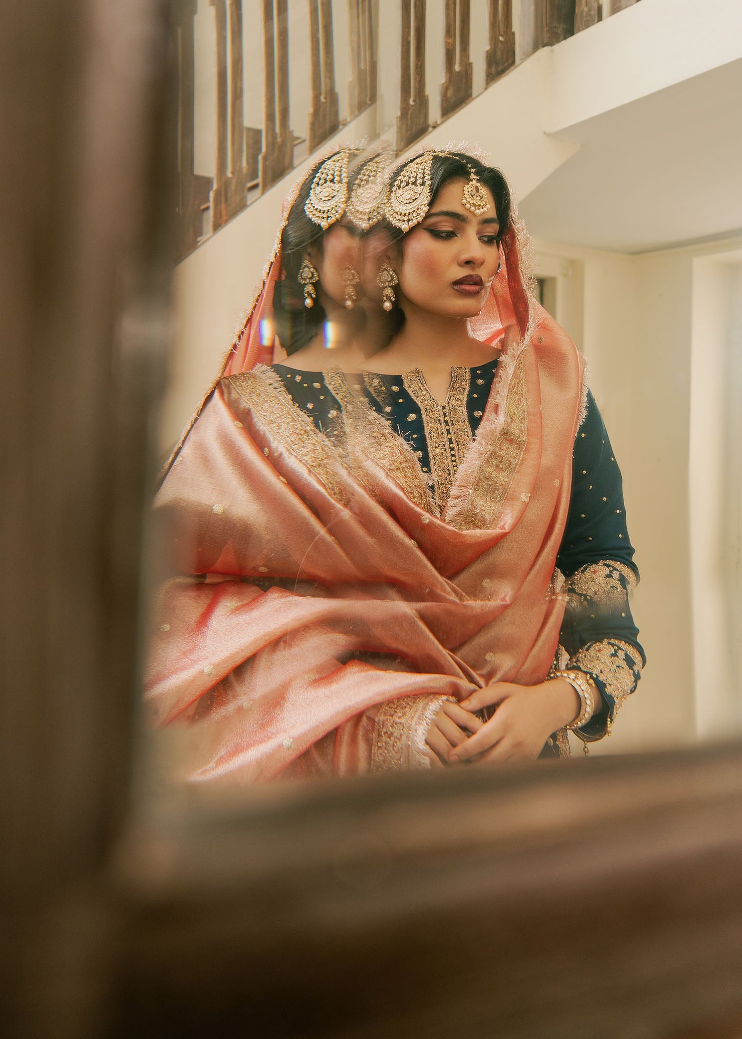 Formal Teal Embroidered Chiffon Pakistani Suit Online in KSA Riyadh Saudi Arabia Oman Bahrain Qatar