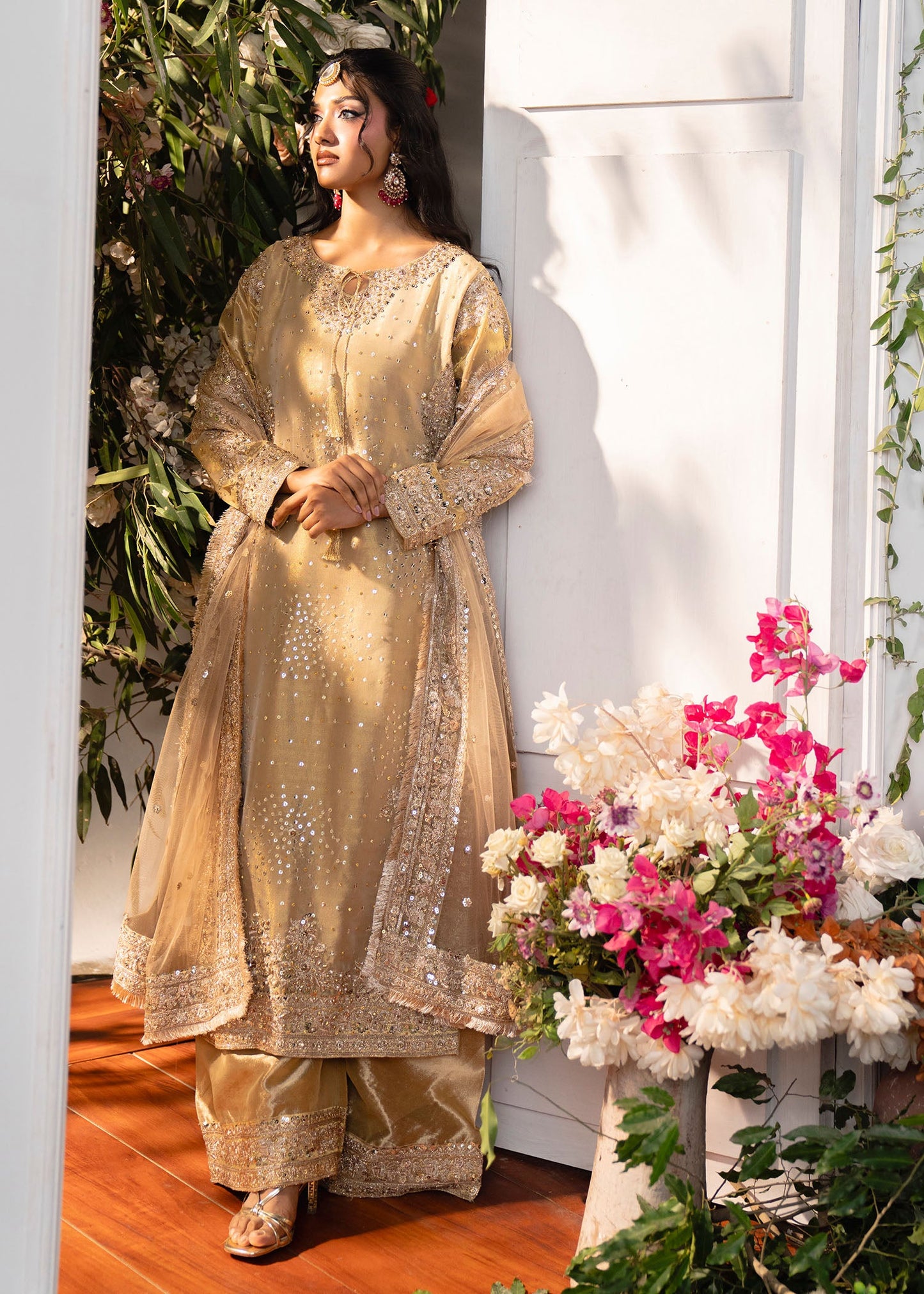 Formal Viscose Suit with Net Dupatta Online in UK USA Canada