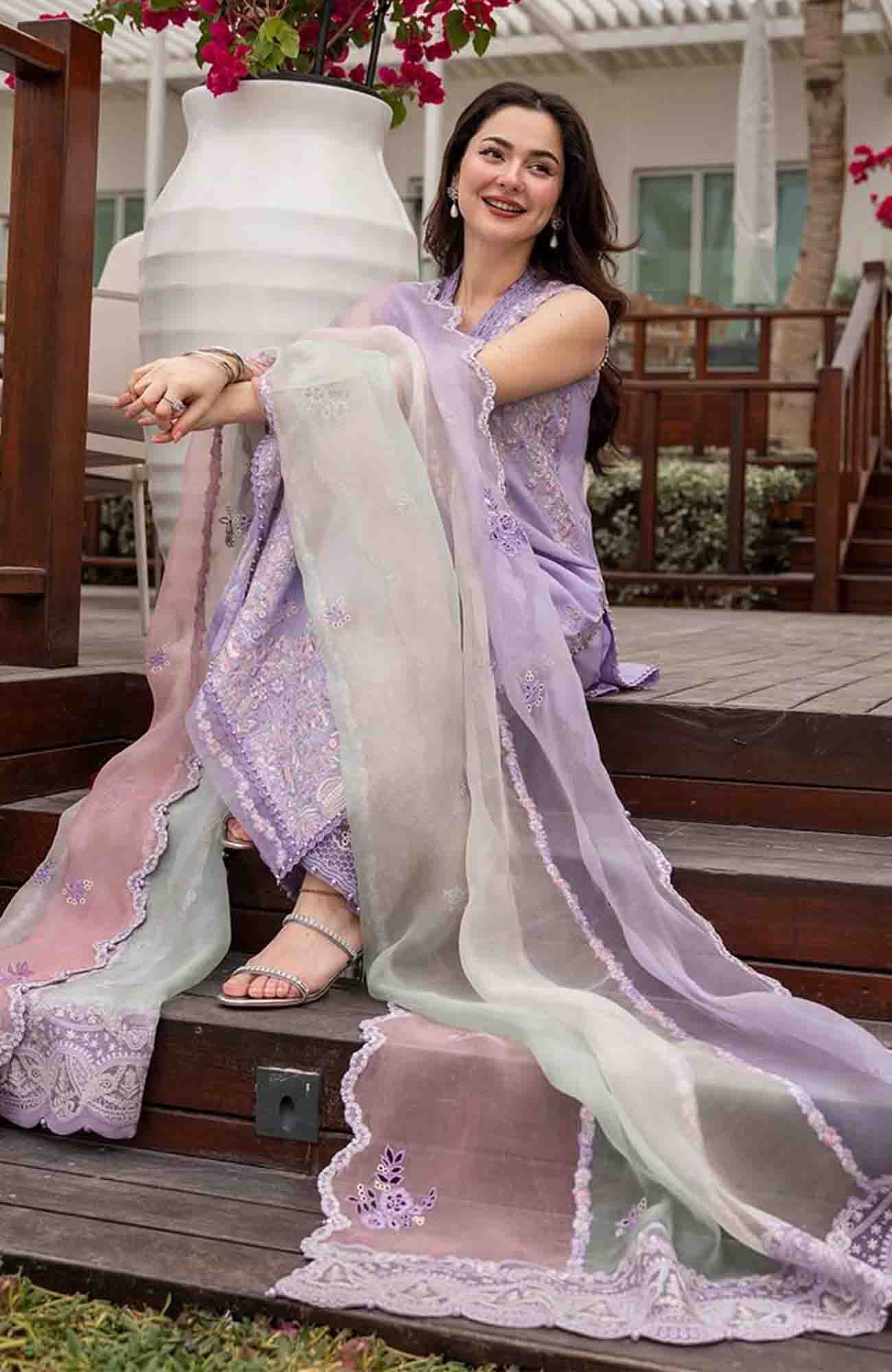 Formal Wear Purple Lawn Pakistani Suit Online in UK USA Canada