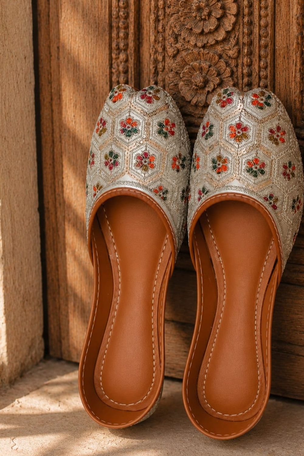 Frost Rexine Khussa Sandals Online in Dubai UAE Abudhabi Ajman Sharjah