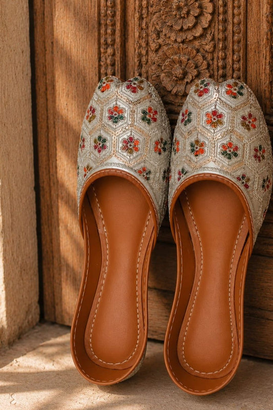 Frost Rexine Khussa Sandals Online in Dubai UAE Abudhabi Ajman Sharjah