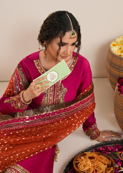 Fuchsia Formal Sharara Suit Online in Dubai DXB UAE Abudhabi Meena Bazaar