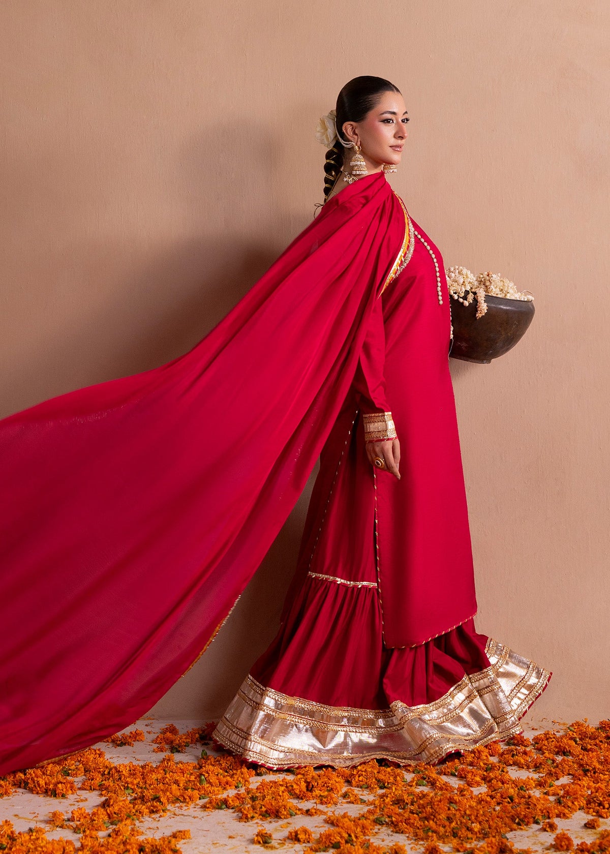 Fuchsia Gharara Pakistani Wedding Outfit Online in Dubai DXB UAE Abudhabi Meena Bazaar