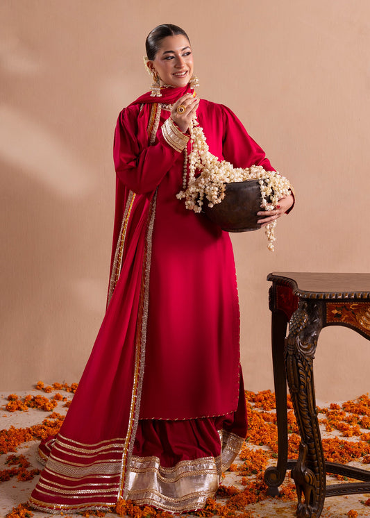 Fuchsia Raw Silk Sharara Gharara Online in Sri Lanka India Australia
