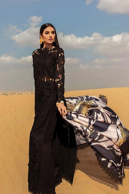 Black Chikankari Lawn Suit