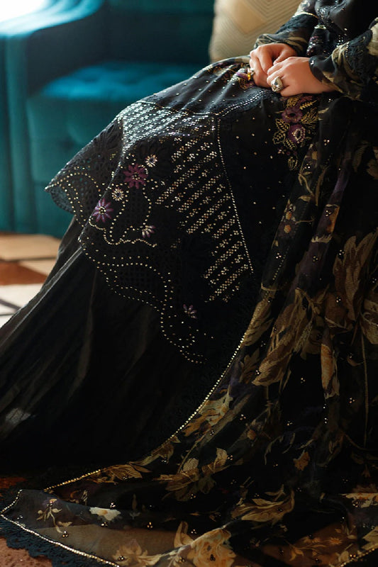 Black Sequins Embroidered Lawn Suit
