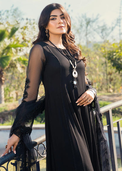 Black Readymade Chiffon Anarkali