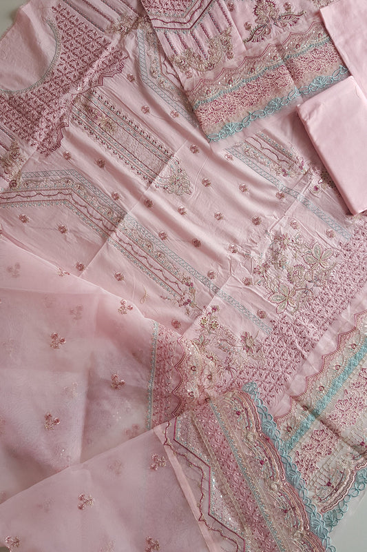 Pastel Pink Chikankari Lawn Suit