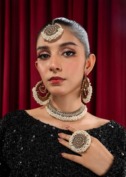 Gajra Royale Pearl Jewellery Set for Wedding Online in UK USA Canada