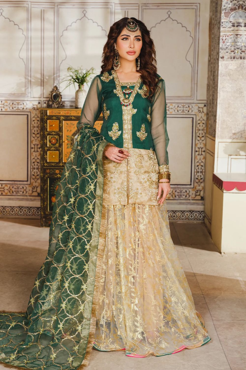 Wedding Shop Online Red Sharara Suit with Stone Work LSTV115063