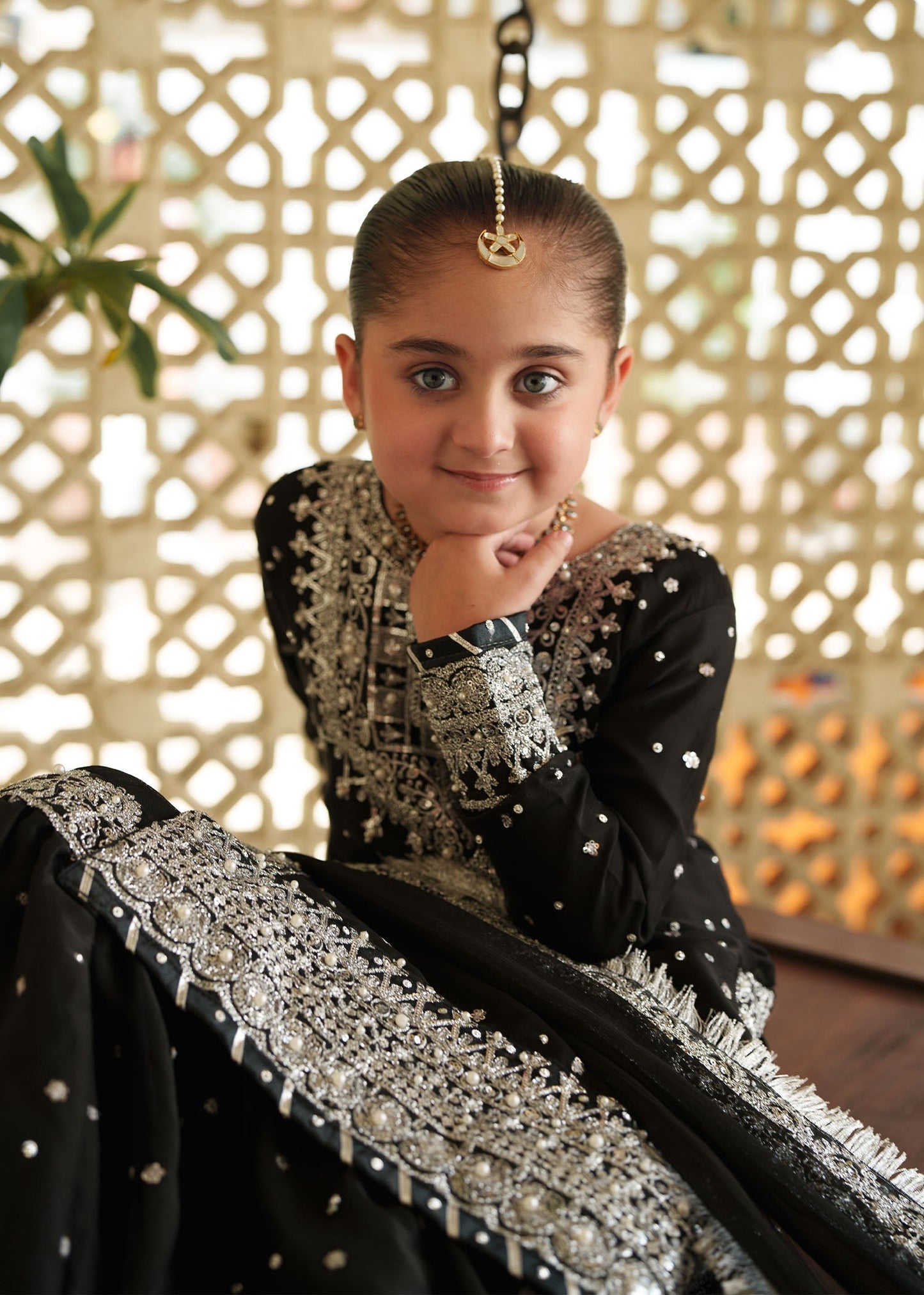 Girls Black Chiffon Gharara Party Suit Online in Dubai UAE Abudhabi Ajman Sharjah