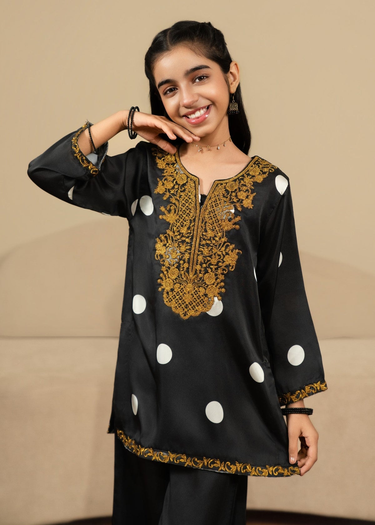 Girls Black Embroidered Silk Pakistani Suit Online in Sri Lanka India Australia