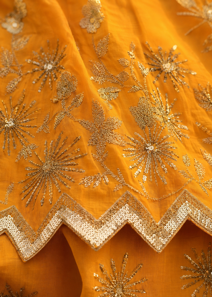 Girls Cotton Embroidered Mustard Salwar Suit Online in KSA Riyadh Saudi Arabia Oman Bahrain Qatar
