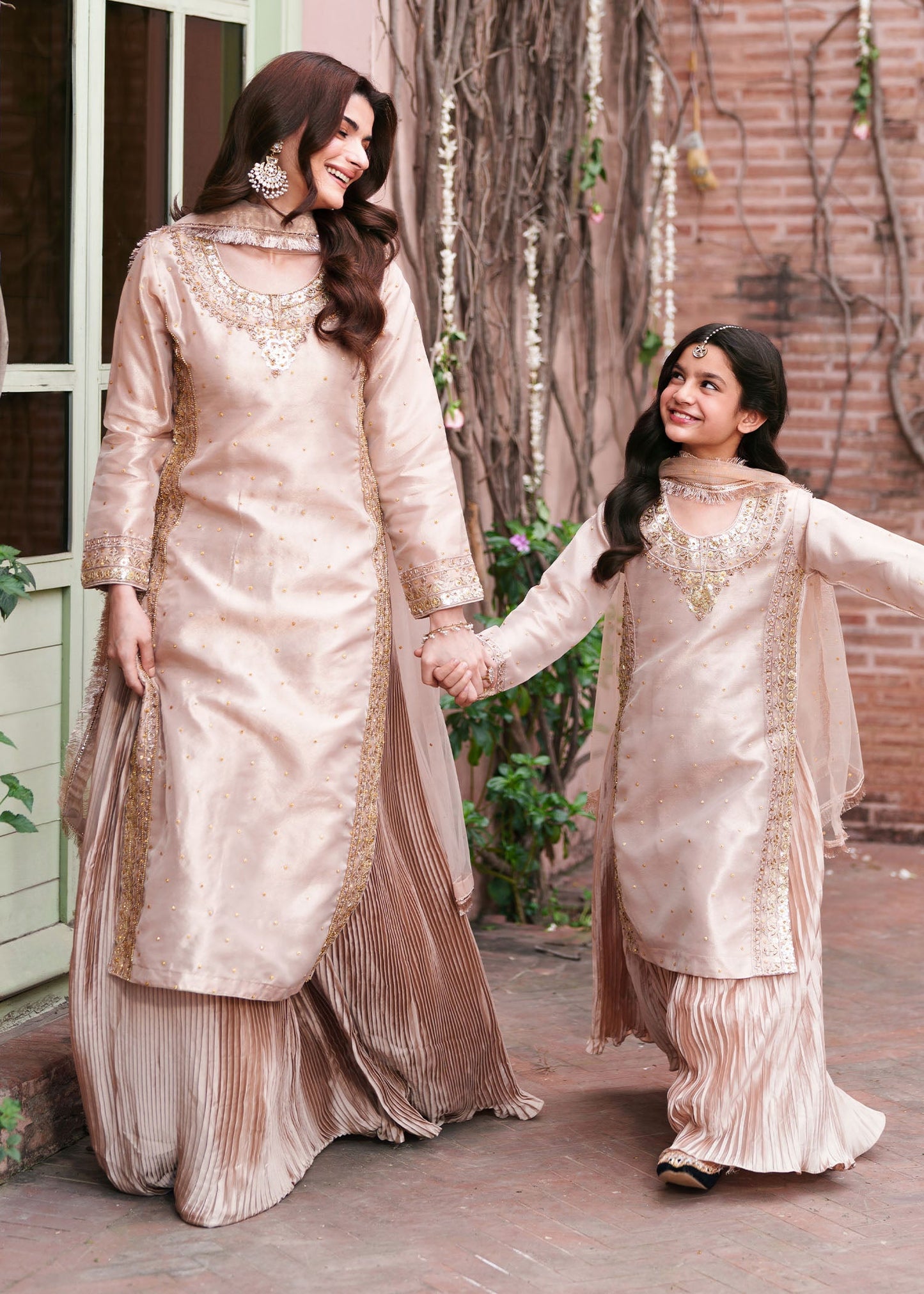 Girls Embellished Pastel Pink Lehenga Set Online in Dubai DXB UAE Abudhabi Meena Bazaar
