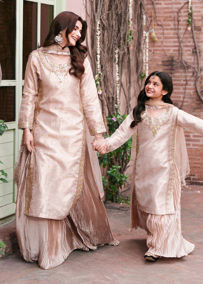 Girls Embellished Pastel Pink Lehenga Set Online in Dubai DXB UAE Abudhabi Meena Bazaar