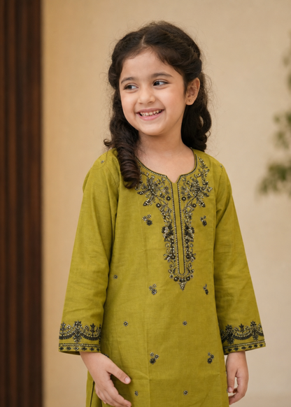 Girls Embroidered Cotton Salwar Kameez Online in KSA Riyadh Saudi Arabia Oman Bahrain Qatar