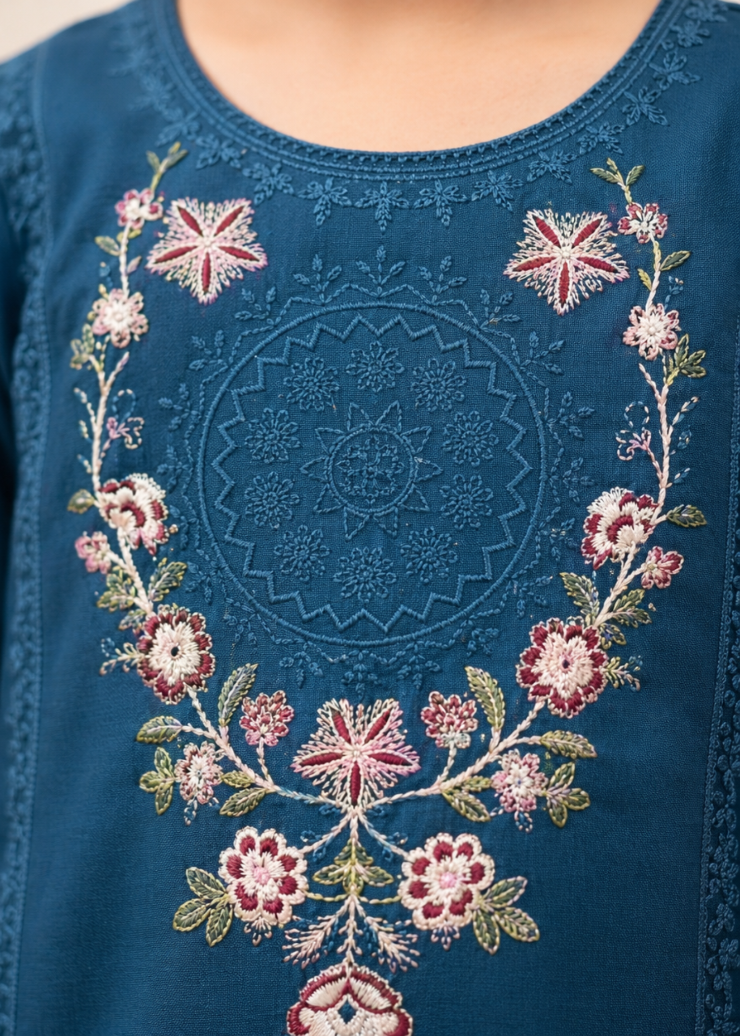 Girls Embroidered Cotton Salwar Kameez Online in KSA Riyadh Saudi Arabia Oman Bahrain Qatar