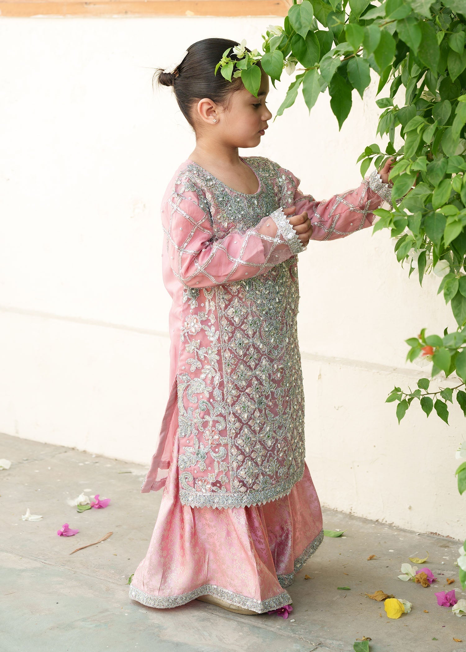 Girls Festive Wear Chiffon Gharara Online in UK USA Canada