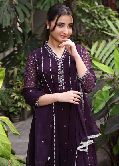 Girls Party Wear Embroidered Chiffon Suit Online in Dubai DXB UAE Abudhabi Meena Bazaar