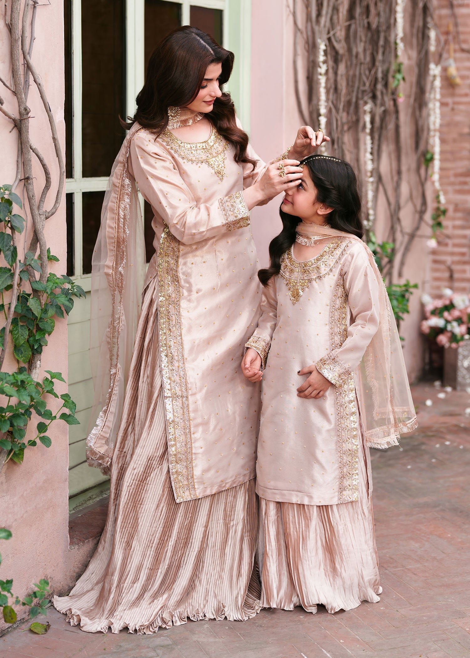 Girls Pastel Pink Silk Lehenga Set Online in Sri Lanka India Australia
