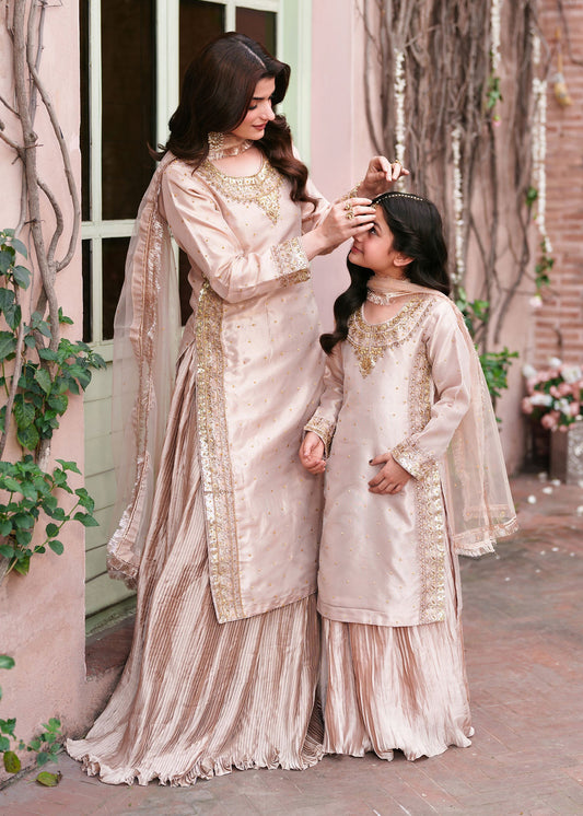Girls Pastel Pink Silk Lehenga Set Online in Sri Lanka India Australia