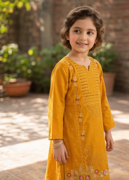 Girls Straight Cut Kurta with Trousers Online in KSA Riyadh Saudi Arabia Oman Bahrain Qatar