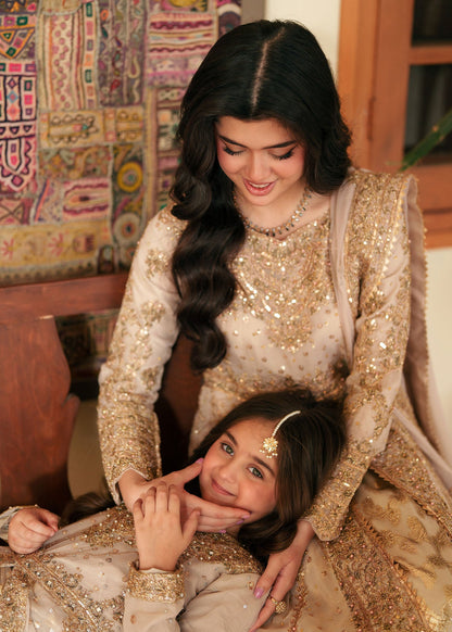 Gold Chiffon 3 Piece Festive Suit for Kids Online in Sri Lanka India Australia