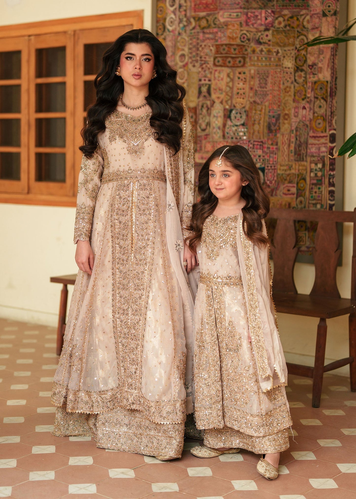 Gold Chiffon Festive Dress for Girls Online in KSA Riyadh Saudi Arabia Oman Bahrain Qatar