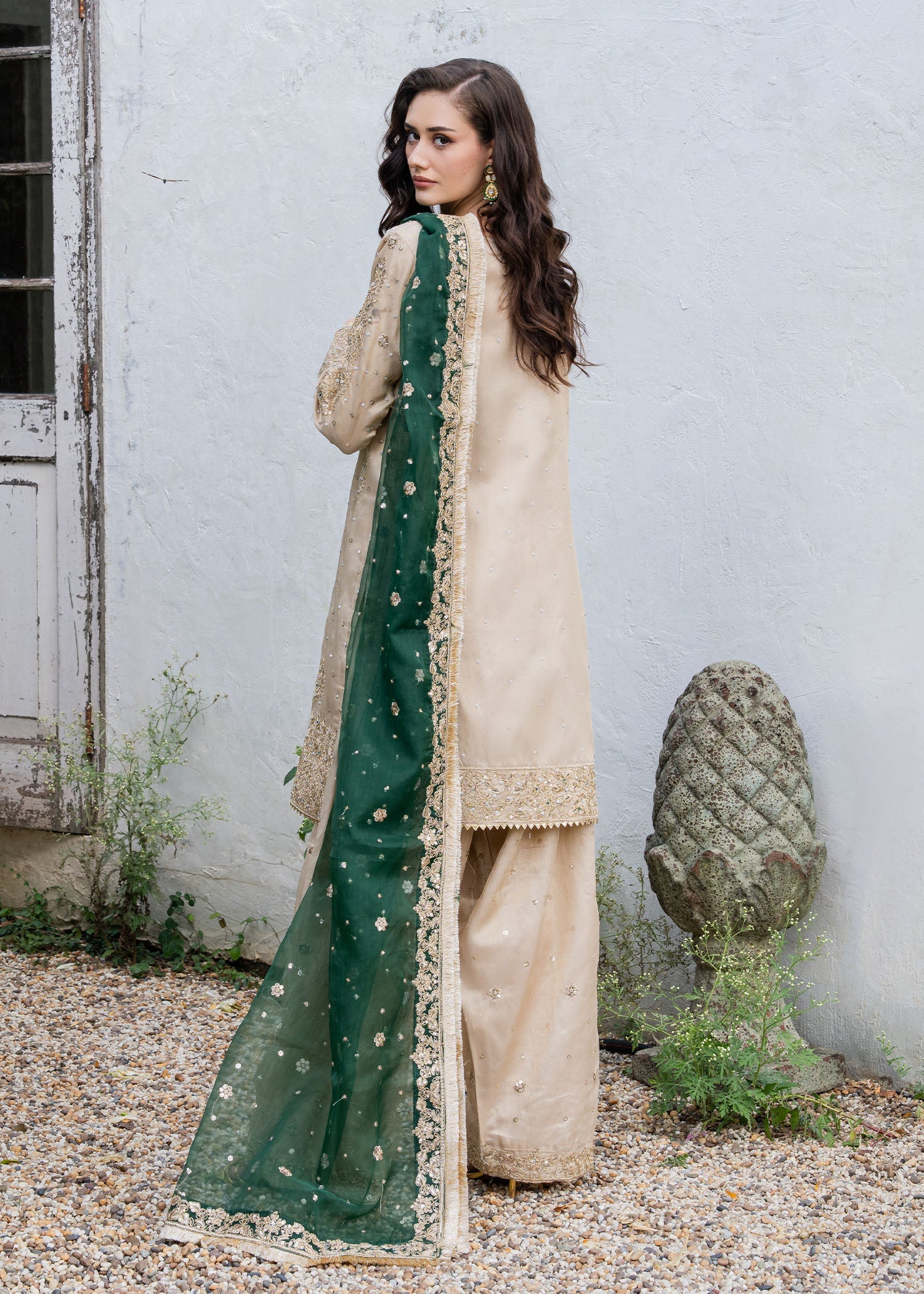 Gold Detailing Charmuse Festive Suit Online in Sri Lanka India Australia