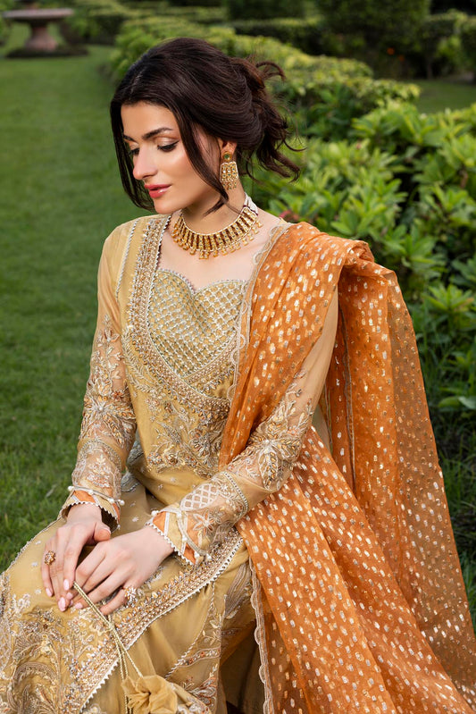 Gold Embroidered Organza Pakistani Wedding Dresses Online in Sri Lanka India Australia