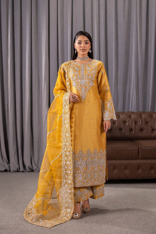 Gold Embroidered Raw Silk Kurti Set Online in Dubai UAE Abudhabi Ajman Sharjah