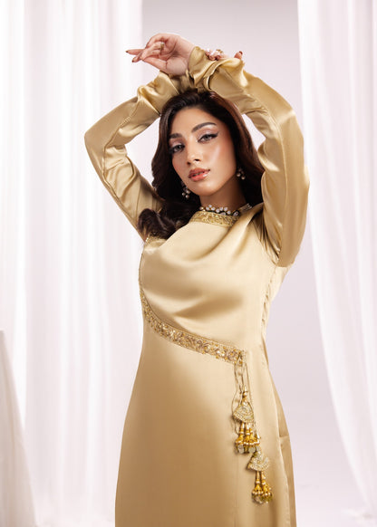 Gold Embroidered Silk Festive Wear Suit Online in Dubai DXB UAE Abudhabi Meena Bazaar