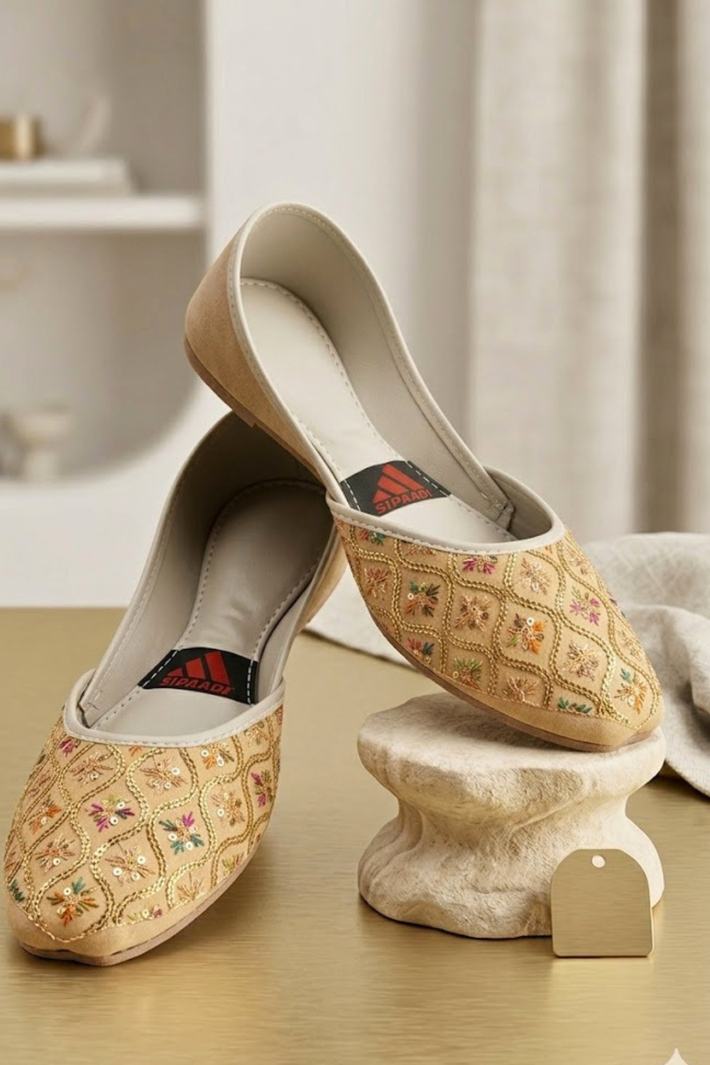 Gold Embroidered Velvet Khussa Online in Dubai UAE Abudhabi Ajman Sharjah