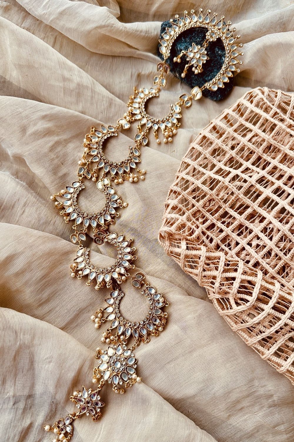 Gold Hair Paranda for Mehndi Wedding Online in Dubai UAE Abudhabi Ajman Sharjah