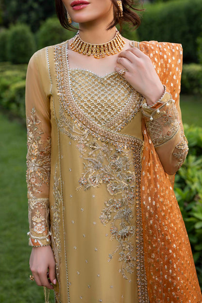 Gold Organza Embellished Sharara Gharara Online in Dubai UAE Abudhabi Ajman Sharjah