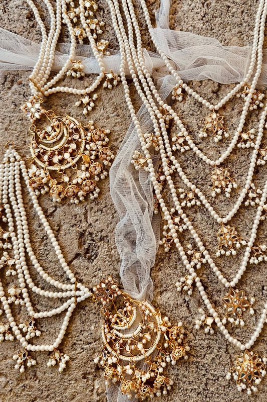 Gold Plated 5-Layered Malaa Necklace Set Online in Dubai UAE Abudhabi Ajman Sharjah