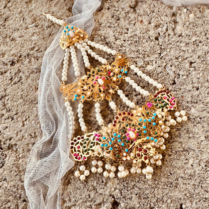 Gold Plated Bridal Tikka and Jhumer Set Online in UK USA Canada