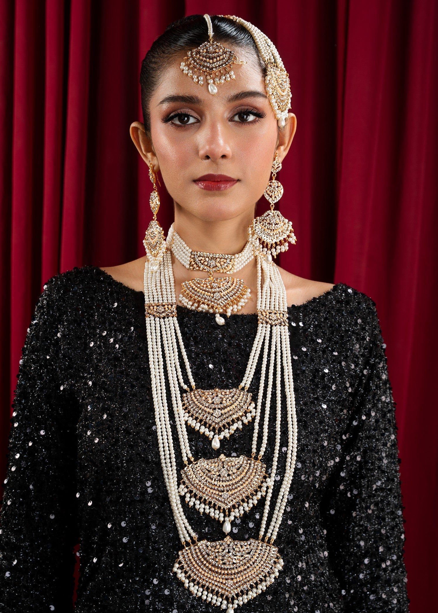 Gold Plated Choker and Mala Set for Brides Online in Dubai DXB UAE Abudhabi Meena Bazaar