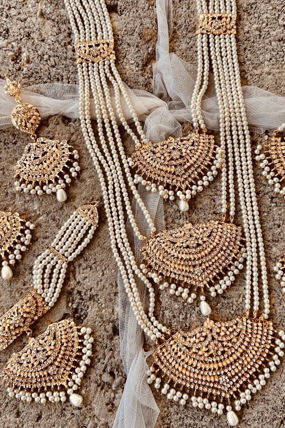 Gold Plated Hyderabadi Bridal Necklace Set Online in Dubai UAE Abudhabi Ajman Sharjah