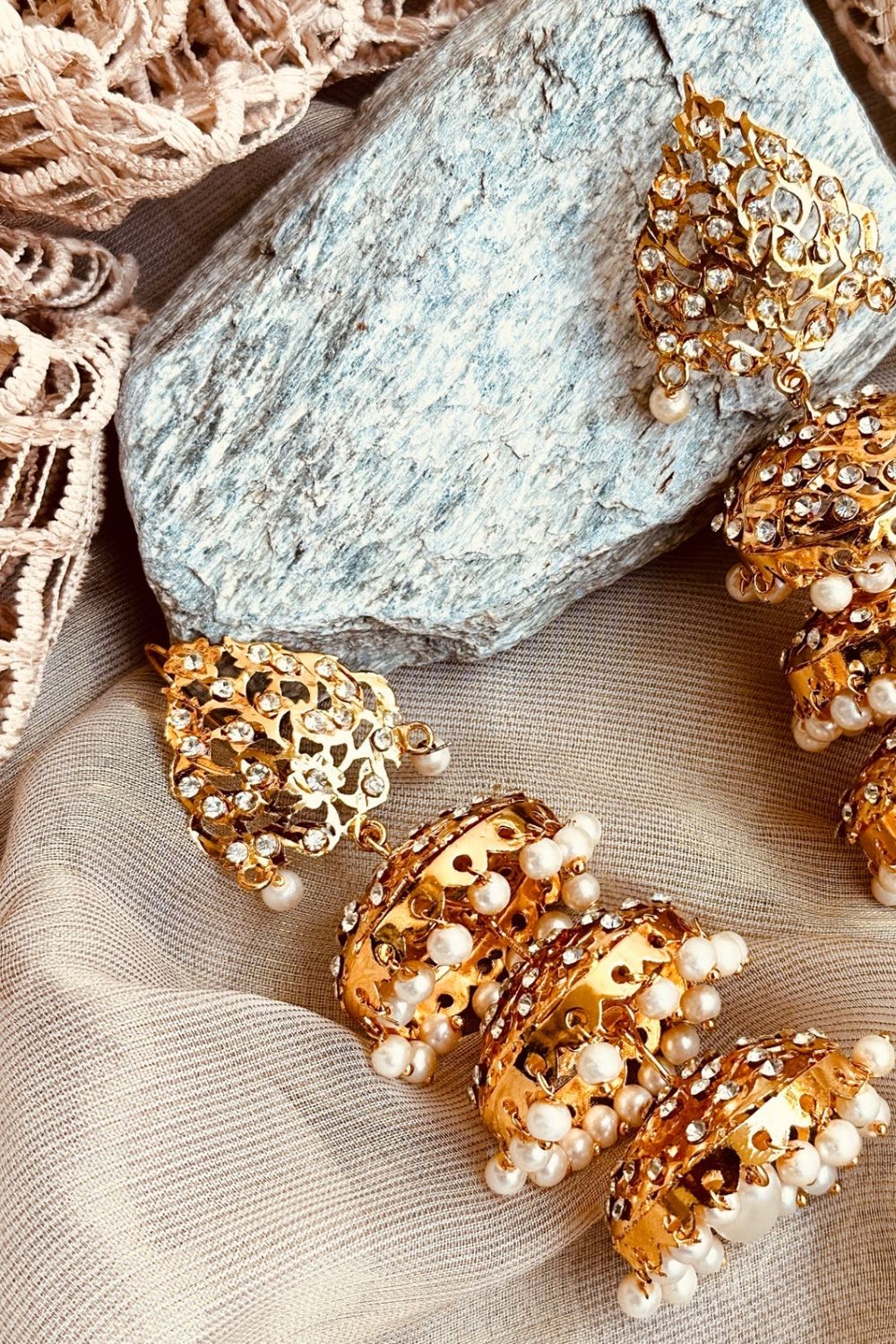 Gold Plated Jhumka Earrings Online in Dubai UAE Abudhabi Ajman Sharjah