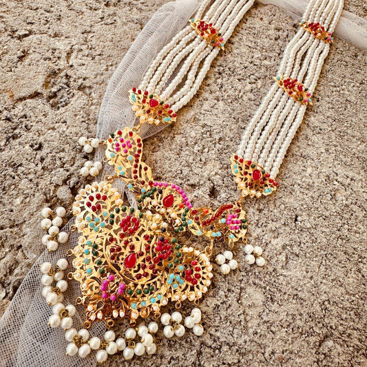 Gold Plated Kundan Bridal Jewellery Set Online in KSA Riyadh Saudi Arabia Oman Bahrain Qatar