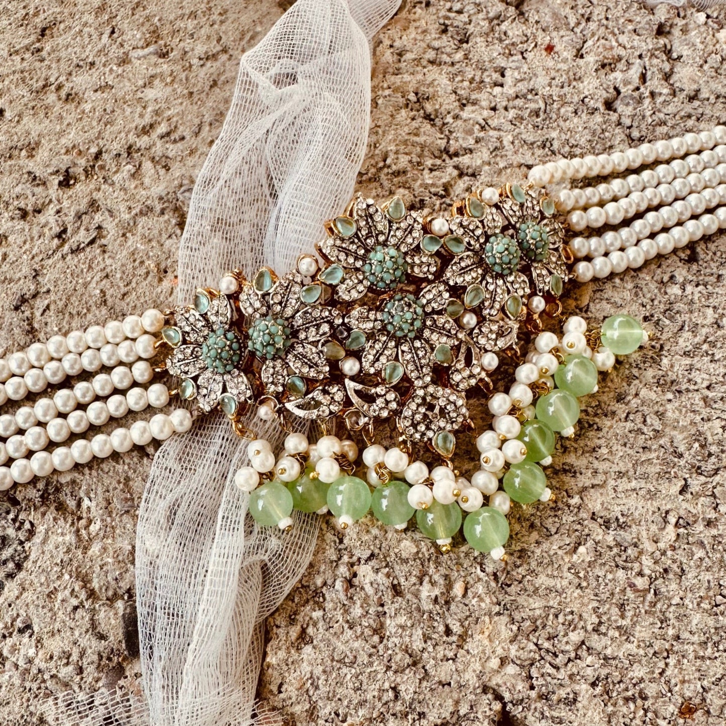 Gold Plated Mint Choker Bridal Jewellery Online in UK USA Canada