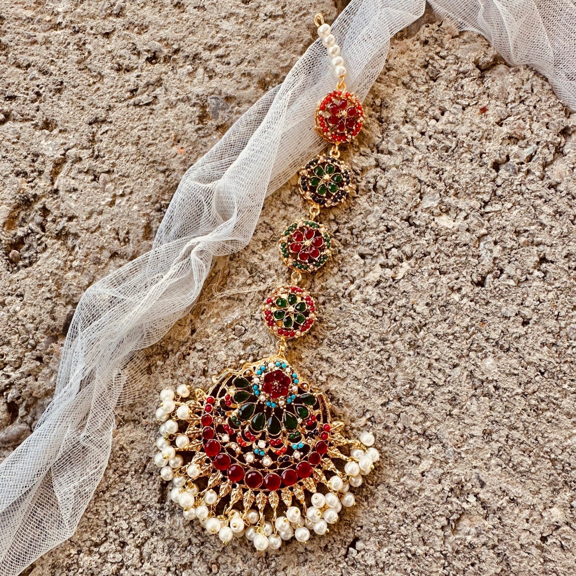 Gold Plated Multicolor Gemstone Earrings Set Online in Dubai UAE Abudhabi Ajman Sharjah