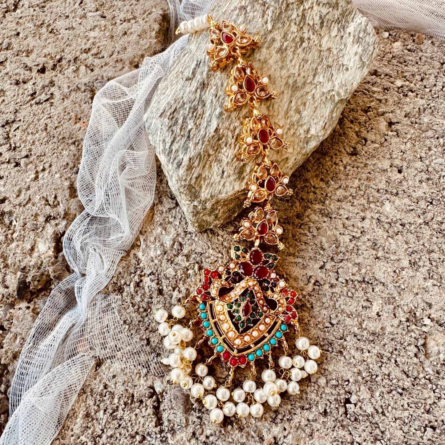 Gold Plated Multicolor Stone Jewellery Set for Women Online in Dubai UAE Abudhabi Ajman Sharjah
