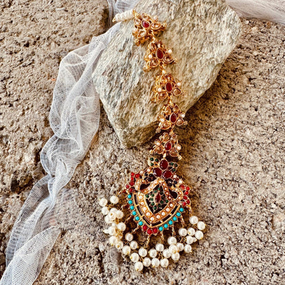 Gold Plated Multicolor Stone Jewellery Set for Women Online in Dubai UAE Abudhabi Ajman Sharjah