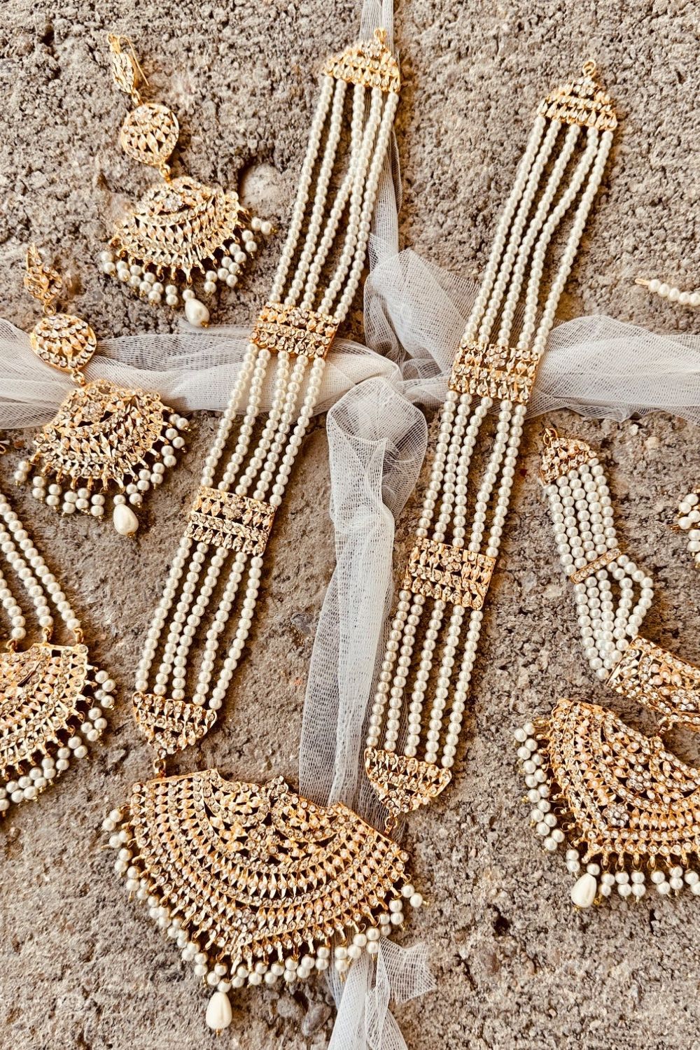Gold Plated Nizami Mehraab Bridal Necklace Set Online in Dubai UAE Abudhabi Ajman Sharjah