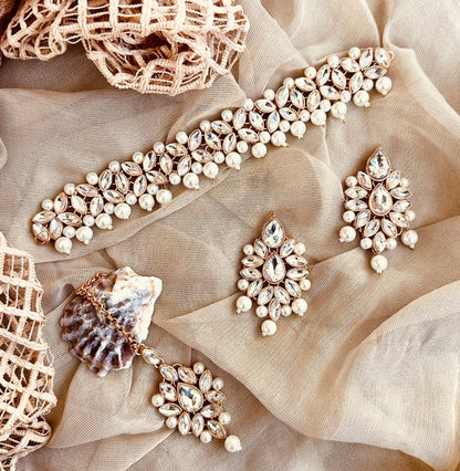 Gold Plated Pearl Jewellery Set for Wedding Online in KSA Riyadh Saudi Arabia Oman Bahrain Qatar